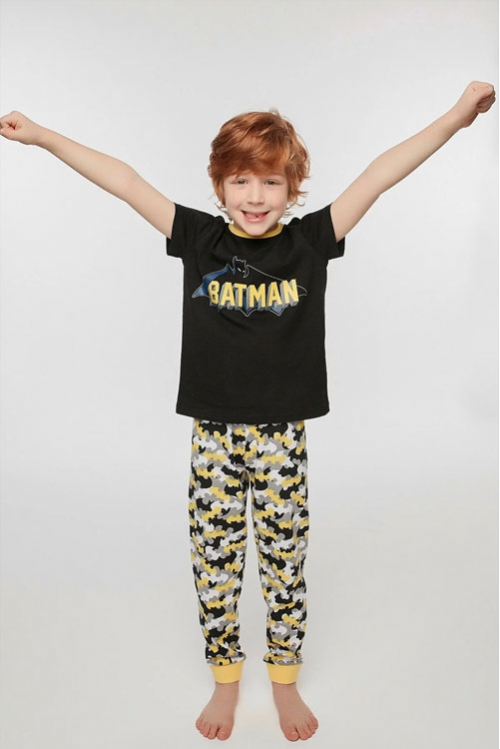 Çok Renkli Erkek Likralı Batman 2'li Pijama Takımıi