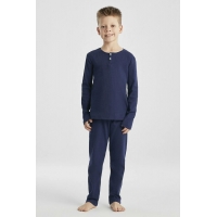Lacivert Erkek Çocuk Rib 2Li Pijama Takımı
