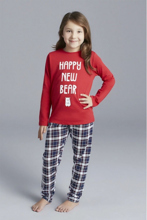 Unisex Çocuk Çok Renkli Bear 2'li Pijama Takımı