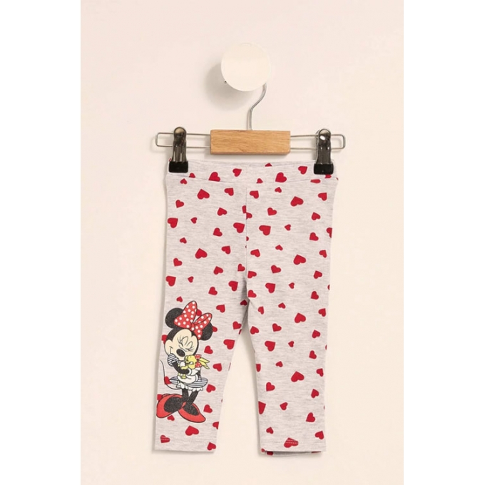 Gri Kız Bebek Minnie Mouse Baskılı Lisanslı Pantolon